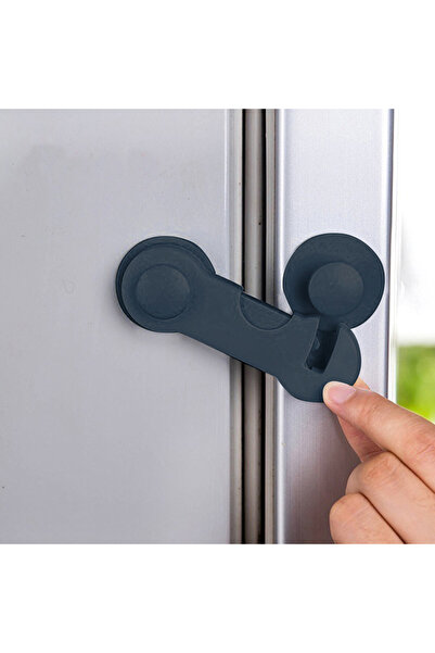 Choice نظام أقفال ثلاجة ذاتية اللصق باللون الأسود، مناسب لأبواب الثلاجة والفريزر المنزلية.