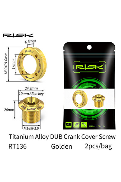 Choice غطاء ذراع كرنك الدراجة RT136 Gold Risk المصنوع من سبائك التيتانيوم، غط...