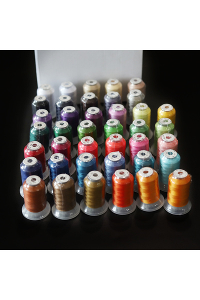 Choice مجموعة 40 لونًا من خيوط التطريز من براذر، خيط بوليستر فاخر 120D/2، بكر...