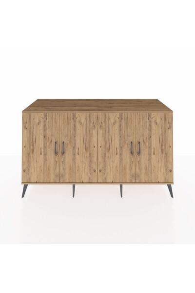 Dienni Kronos Konsol 4 Raflı 4 Kapaklı 176x59x99 Çam-Çam