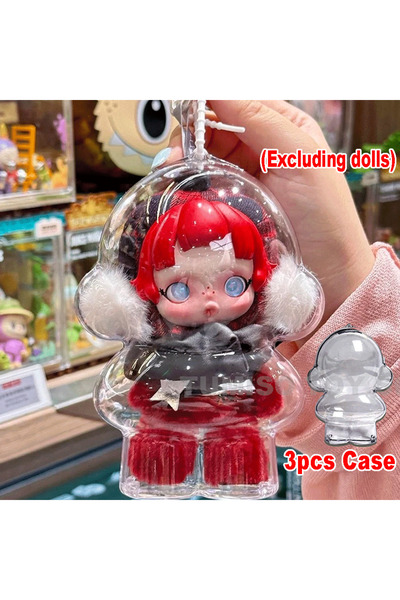 Choice علبة شفافة جديدة لحماية دمية جمجمة الباندا (3 قطع) من الغبار، لا تحتوي...