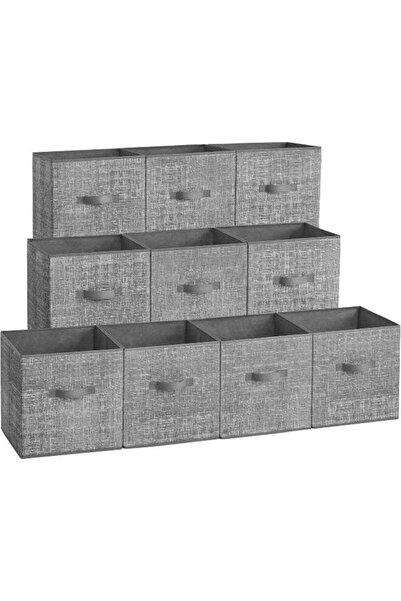 SONGMICS مكعبات تخزين، صناديق من قماش غير منسوج مقاس 11 بوصة بمقابض مزدوجة، م...