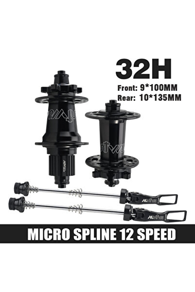 Choice محور دراجة جبلية أسود من سبائك الألومنيوم، مزود بـ 5 محامل مغلقة، و6 أ...