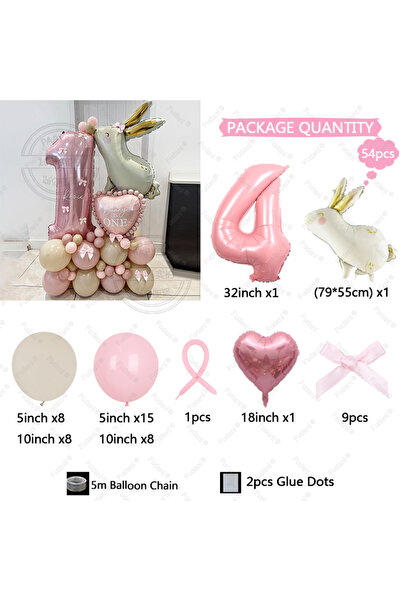 Choice مجموعة بالونات عيد ميلاد مكونة من 4 قطع (10 بوصات) بتصميم أرنب اليشم، ...