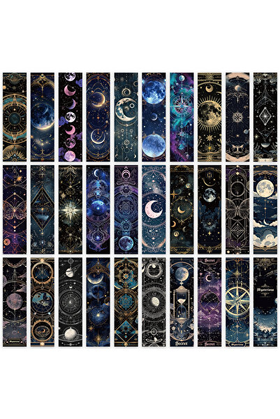 Choice 30 قطعة من فواصل الكتب بتصميمات ساحرة التارو والقمر، زينة بطاقات جمالي...