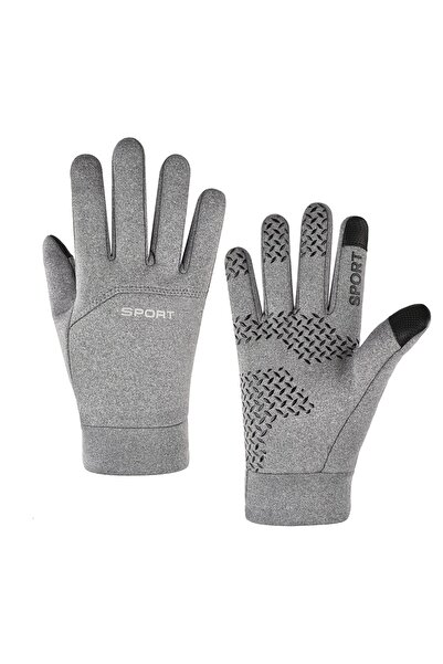 Choice قفازات شتوية رمادية اللون للرجال، مقاومة للماء، حرارية، مناسبة لركوب الدراجات، تعمل باللمس، للتزلج والجري وركوب الدراجات النارية، دافئة وغير قابلة للانزلاق.