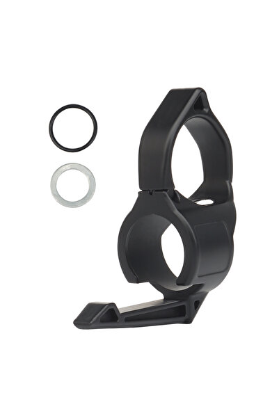 Choice مقبض حلقة مصباح يدوي أسود مضاد للانزلاق، حلقة إصبع، حامل محول مصباح يدوي متوافق مع مشبك الجيب