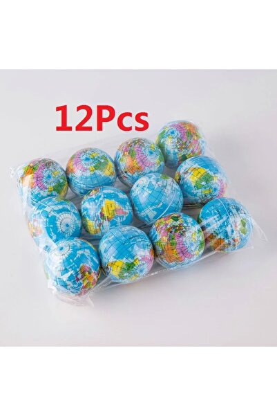 Choice 12 قطعة من كرات الضغط الصغيرة على شكل كرة أرضية، مناسبة لتمارين الأصابع، مصنوعة من البولي يوريثان، قابلة للضغط، تعليمية، مصنوعة من الفوم.