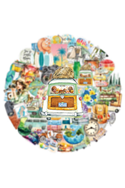 Choice ٥٠ قطعة من ملصقات السفر الخارجية الشفافة المصنوعة من مادة PET، بتصميما...