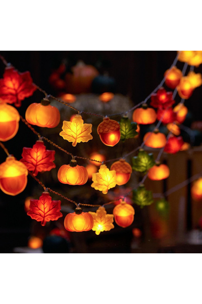 Miniso 3m 20lED MIX E 1.5/3m Halloween LED Pumpkin Nut Maple Leaf Light String Home Christmas Party Decorat