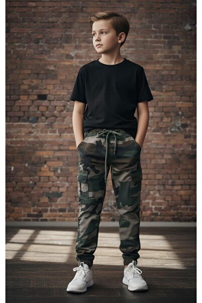 BLACK STEEL GARSON BOY KOMANDO CEPLİ KAMUFLAJ PANTOLON