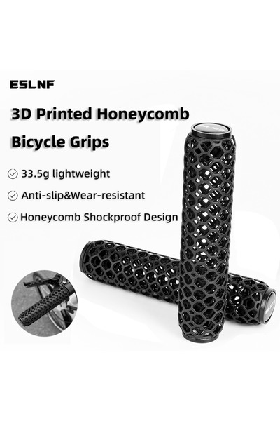 Choice مقابض دراجة هوائية سوداء مطبوع بتقنية ثلاثية الأبعاد على شكل قرص العسل، خفيفة الوزن للغاية ومقاومة للصدمات، مناسبة لمقود دراجة الطريق.