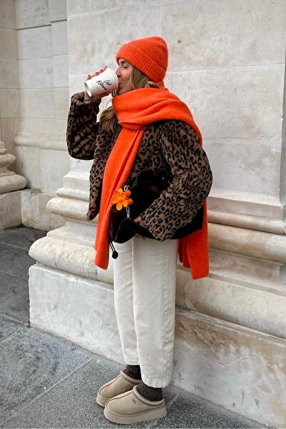 keisy Örme Pamuklu Unisex Bere (Turuncu)