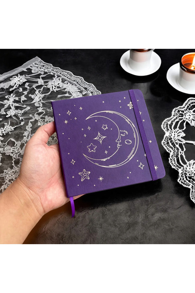 Choice دفتر ملاحظات مربع منقط من BUKE، مقاس B6-180 غرام، لون بنفسجي قمري – 14...