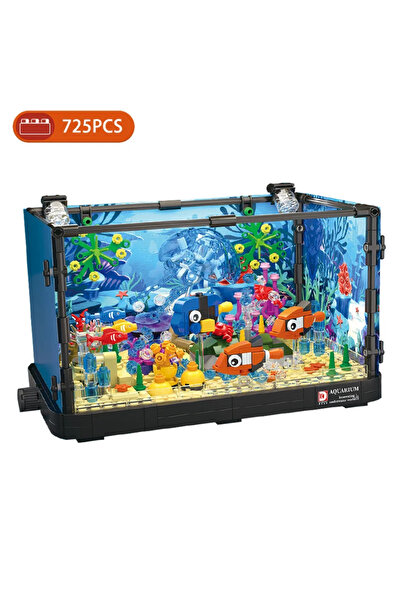 Choice مجموعة بناء أحواض السمك على شكل قنديل البحر بدون صندوق، تتضمن سلحفاة بحرية وقنديل بحر وحوض سمك مزود بإضاءة.