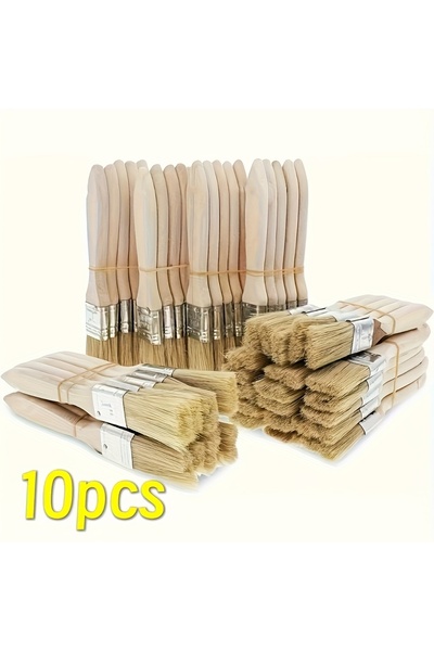 Choice 10pcs Light yellow 10 pig mane brushes, suitable for art, handicrafts,...