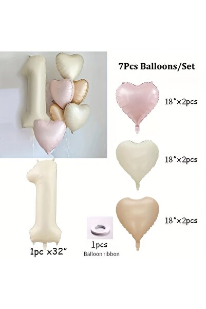 Choice مجموعة بالونات أرقام بيضاء كريمية مقاس 40 بوصة، 7 قطع، بالونات هيليوم ...