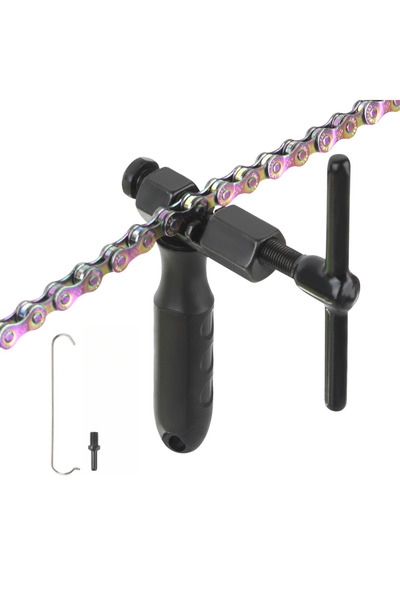 Choice Black Bike Chain Breaker Cutter with Chain Hook and Replacement Pin,Bi...