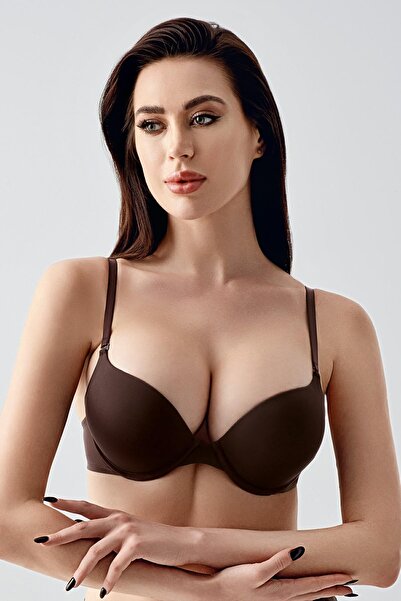 cotonhause Women's Push-Up Brown Bra – Shaping Model Comfortable Use C0T3N0733