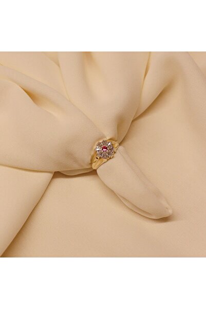 TAHAN MÜCEVHERAT Yakut Taşlı Şövalye Modern Yüzük-16