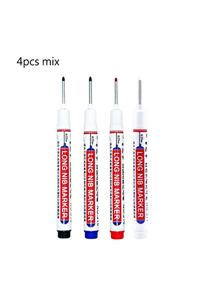 Choice ٤ أقلام تحديد مقاومة للماء برأس طويل، ٤/١٢ قطعة، أقلام تحديد ثقوب عميق...