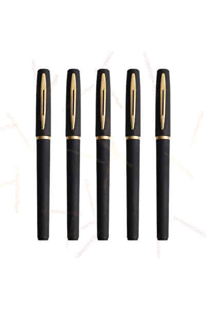 Choice خمسة أقلام حبر جاف سوداء كبيرة الحجم (0.7 مم) بتصميم محايد اللون مع غط...