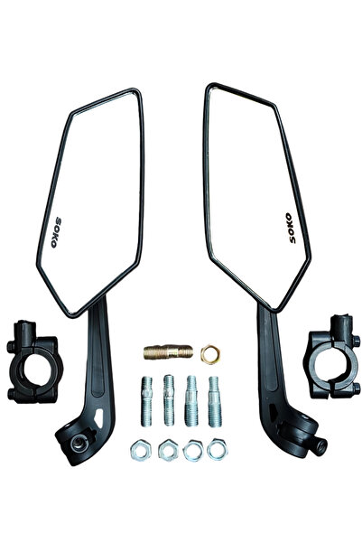 Choice دراجة هوائية سوداء عالمية، دراجة نارية، سكوتر، دراجة كهربائية، دراجة كافيه ريسر، دراجة كلاسيكية، مرآة خلفية عالية الوضوح واسعة النطاق