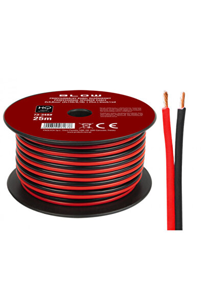 Blow Cablu difuzor, 2x4.00mm, 25m, roșu/negru