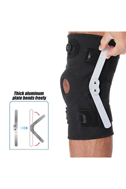 Choice دعامة ركبة مفصلية سوداء مقاس L - قطعة واحدة - تخفف من تمزق الغضروف اله...