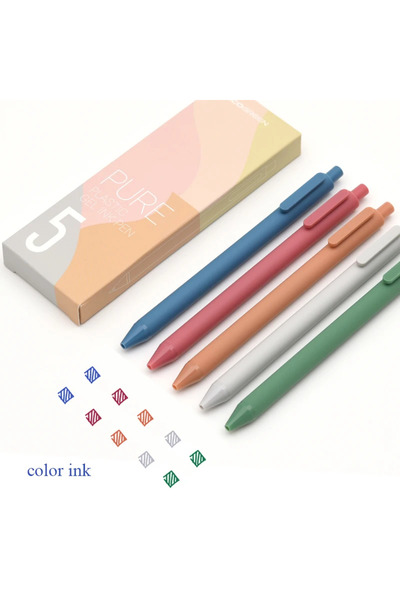 Choice قلم موراندي 1 كاكو متعدد الألوان، قلم حبر جاف عتيق لطيف قابل للسحب، رف...