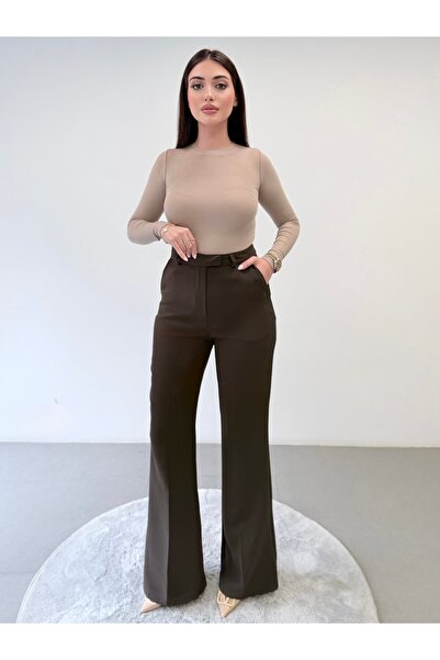 ossons Premium %100 Cotton High Waist Flared Pants