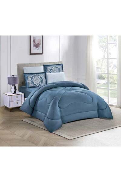 Noon East طقم لحاف فاخر بحجم كينج مكون من 6 قطع - مصنوع من ألياف دقيقة قابلة ...