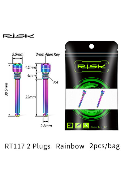 Choice 117cl حشوات دبابيس تثبيت من سبائك التيتانيوم ملولبة M4، مسمار فرامل قر...