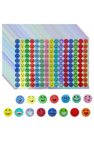Choice مجموعة متعددة من 1500 قطعة من ملصقات صغيرة مستديرة لامعة، 15 تصميمًا ل...