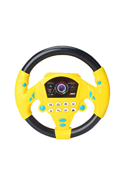 Choice لعبة عجلة قيادة تفاعلية للأطفال باللونين الأصفر والأسود مع أضواء وأصوات قيادة واقعية.