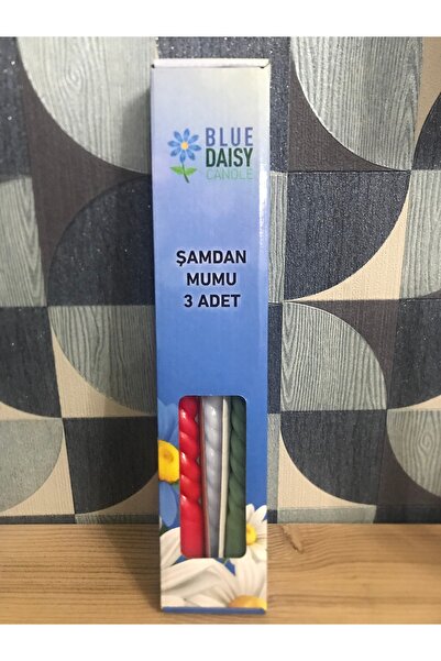 BlueDaisyCandle 3 lü BEYAZ BURGULU Şamdan Mumu 30 CM , Guava kokulu, mum , ev dekor , hediye