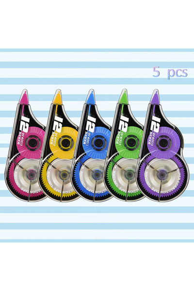 Choice 5 قطع WQN-5/10 قطع 5*12 متر بكرة حزام تصحيح أبيض كبير السعة حزام تصحيح أدوات مكتبية للطلاب