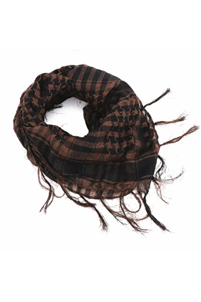 Choice كوفية شماغ تكتيكية عربية من القطن، لون قهوة، 1/2/6 قطع، وشاح شتوي، غطاء للرقبة والرأس