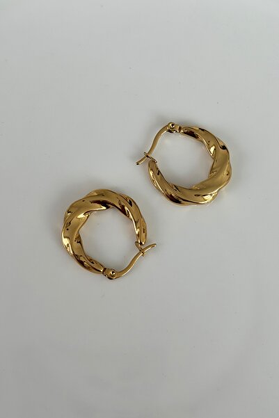 Lavian Accessories Burgu Çelik Gold Küpe