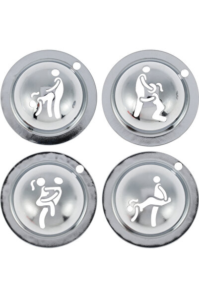 Choice علامات كرات الجولف الفضية (4 قطع) - علامة كرة جولف مضحكة للبالغين - استنسل من الفولاذ المقاوم للصدأ