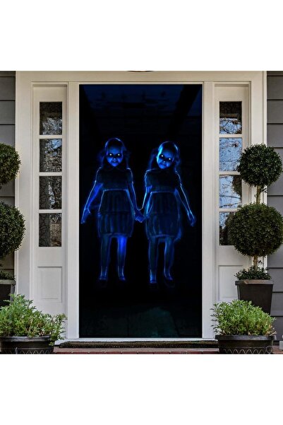 Choice black Horror Twins Halloween Banner Backdrop Trick or Treat Killer Cre...