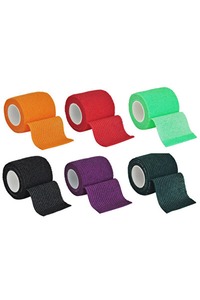 Choice شريط لاصق رياضي ملون، 10 سم × 4.8 م، 6 قطع (6/1 قطعة)، ضمادة مرنة ذاتي...