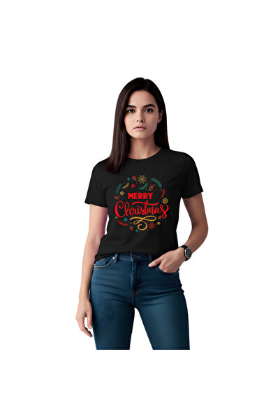 PRINTSHOP4ME Christmas Adult Women's T-Shirt with Fun Christmas Design - Chri...