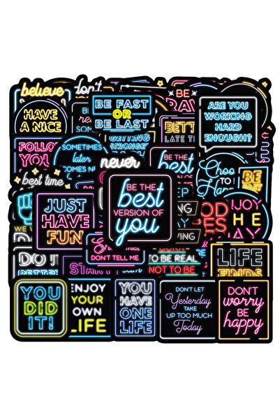 choice2 ٥٠ قطعة، ١٠/٣٠/٥٠ قطعة، ملصقات نيون كرتونية لطيفة، عبارات تحفيزية، اق...