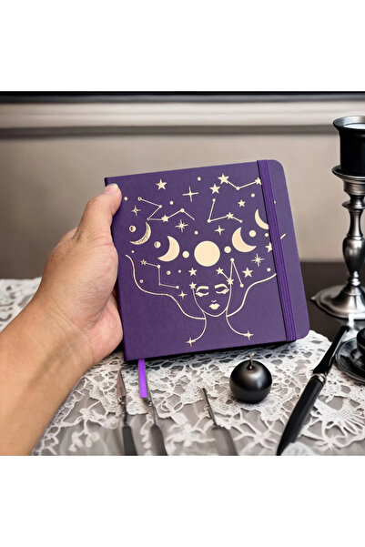 Choice دفتر ملاحظات B6 منقط بتصميم فتاة أرجوانية - مربع 5.5 بوصة × 5.5 بوصة |...