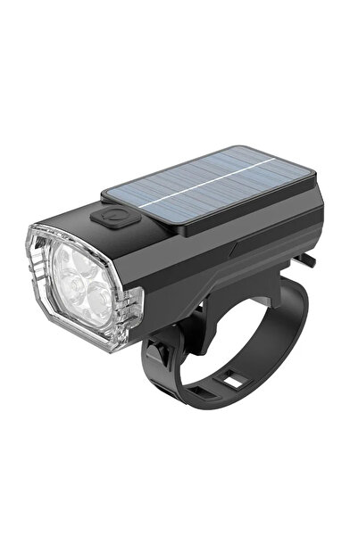 Choice مصباح دراجة يعمل بالطاقة الشمسية، أسود اللون، قابل لإعادة الشحن من الن...