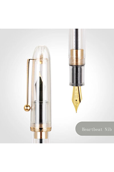 Choice قلم حبر جينهاو 9016/9013 شفاف من الأكريليك، سلسلة داداو، بني شفاف، مقاس EF/F/M، قطعة واحدة