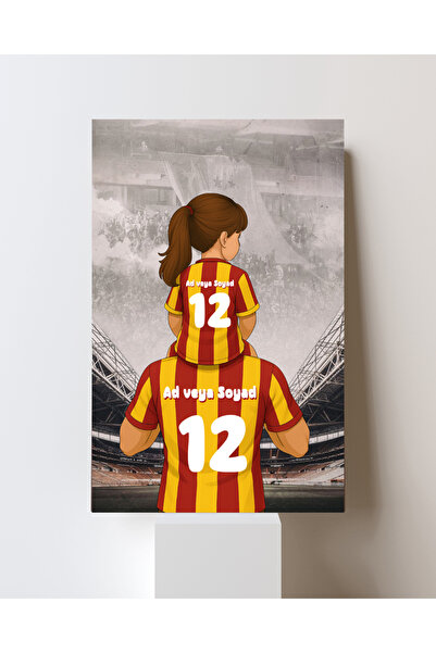 ABENOVA Galatasaray Baba Kız Kişiye Özel Kanvas Tablo