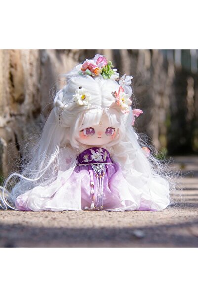 Choice دمية هيكل عظمي زرقاء دخانية 20 سم كاواي عيون كبيرة دمية قطنية مخملية ب...