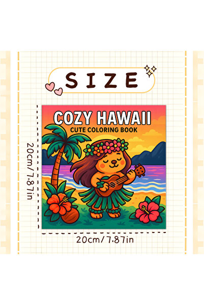 Choice كتاب تلوين هاواي المريح، 24 صفحة، مقاس 20×20 سم، مناسب للكبار والطلاب،...